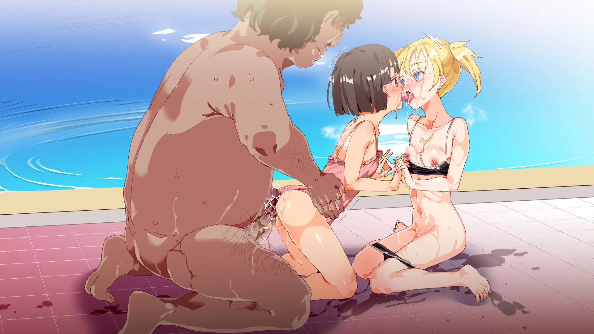 Mukanshin Pool ~Au Onna Zenin, Sekuhara Shihoudai No Aruku Nama Onaho | 무관심 수영장 ~만나는 여자 전원 성희롱 무제한의 걸어다니는 생오나홀 ~